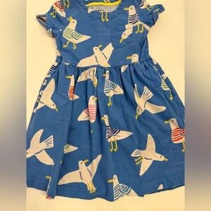 Mini Boden Blue Seagull Print Kids Dress size 6/7